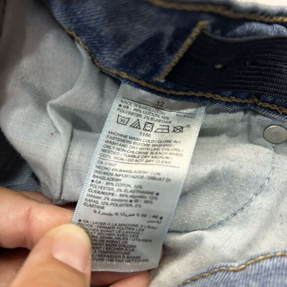 Old Navy Boys Karate Slim Built In Flex Max Distressed Faded Jeans Youth Size 12 - Picture 5 of 10